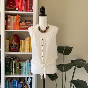 H&M Linen Tie-Front Top